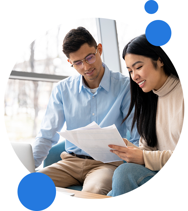 A couple reviewing their financial plans together